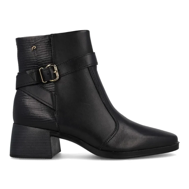 Bota Ankle Boot Pegada Stretch Lizard Feminina Preta 37