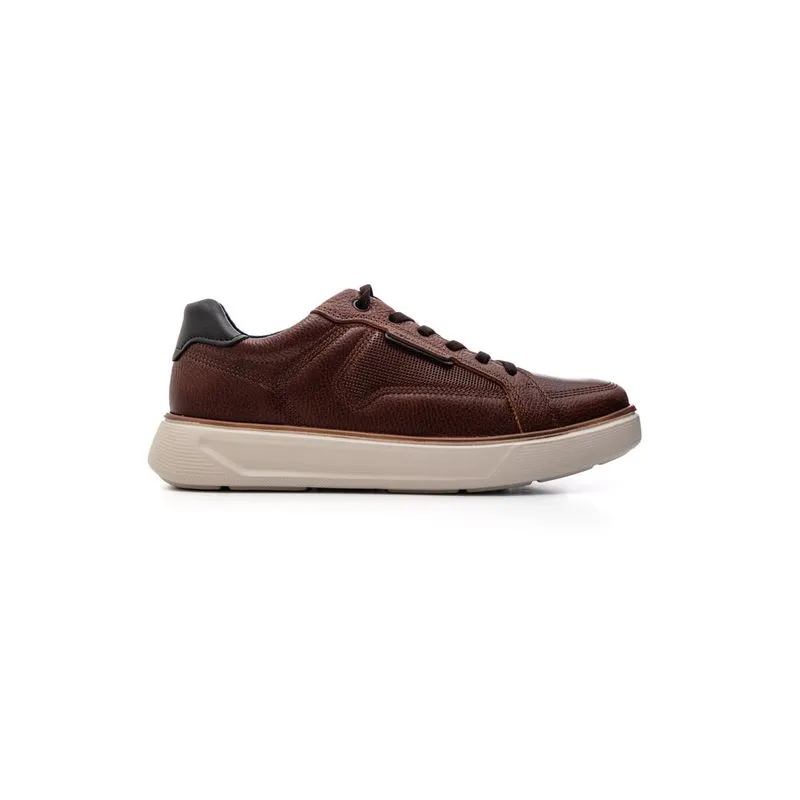 Tênis Casual Pegada Masculino Em Couro 110933-06 Castanho 37