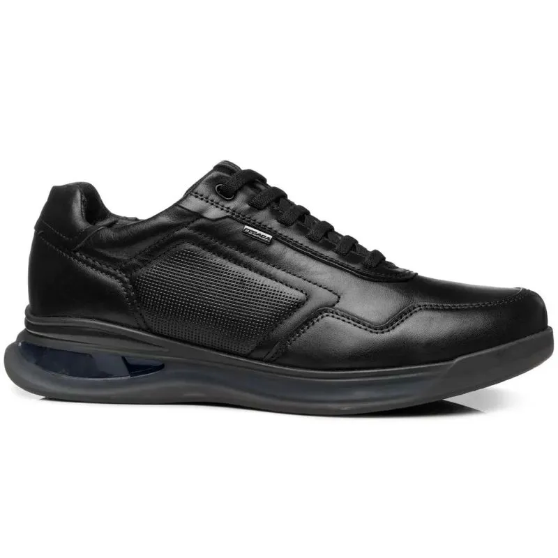 Tênis Masculino Pegada Flutua Couro Preto Casual 37