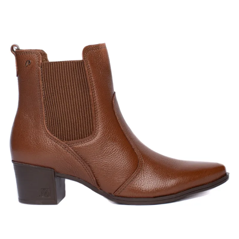 Bota Feminina Pegada Cano curto Couro Terracota - 36