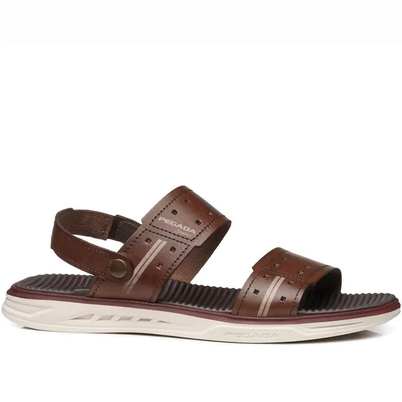 Sandália Pegada Masculina em Couro Pinhão 134653-01 43
