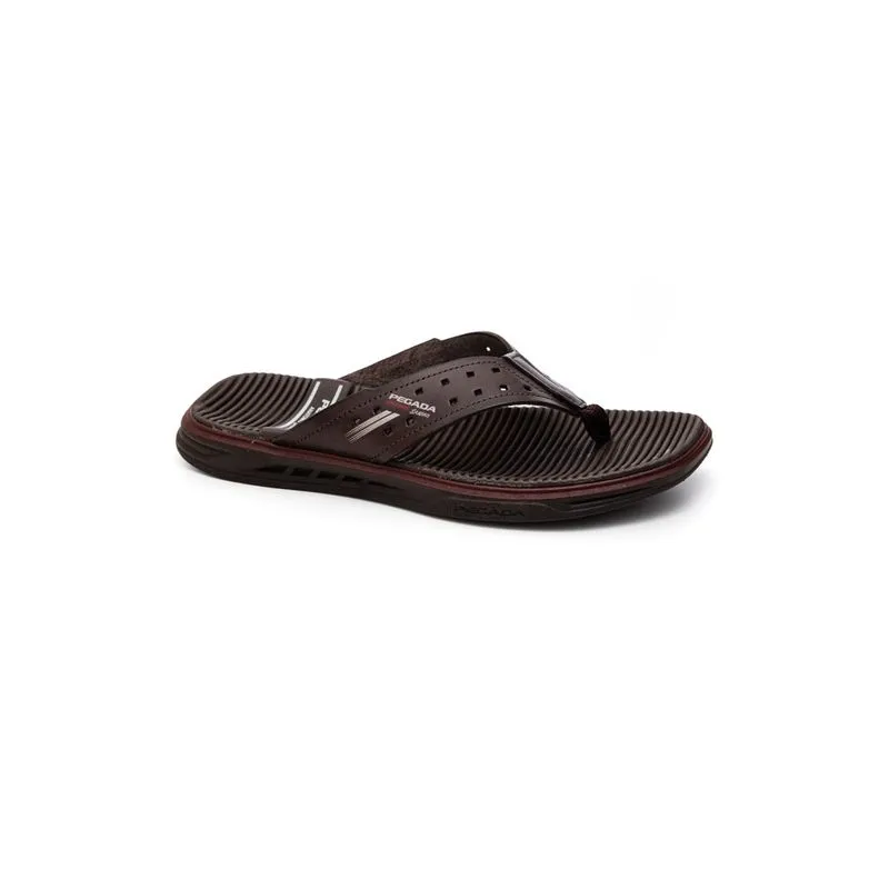 Chinelo Pegada Anatômico Masculino Em Couro 134652-031 Marrom 42