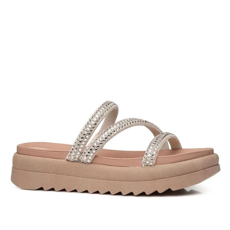 Chinelo Pegada Feminino em Couro Cristal 234454-02 36