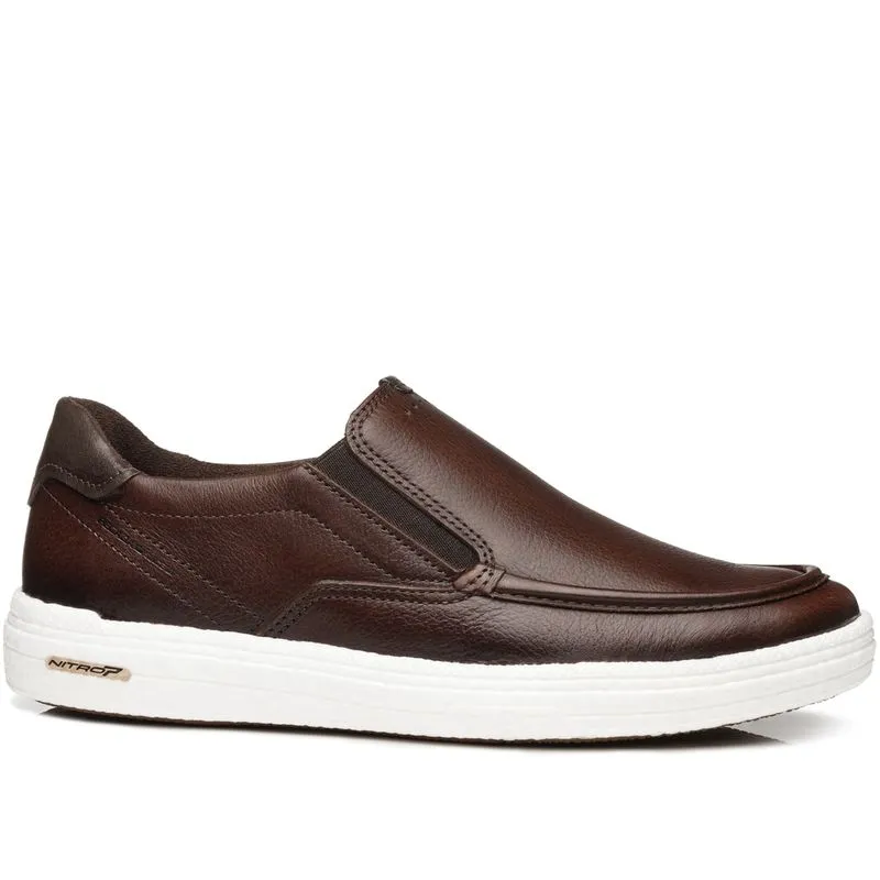 Tênis Casual Pegada Masculino em Couro Pinhão 112001-02 44