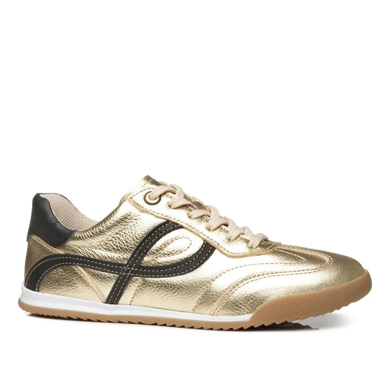 Tênis Pegada Feminino em Couro Ouro 212804-08 33