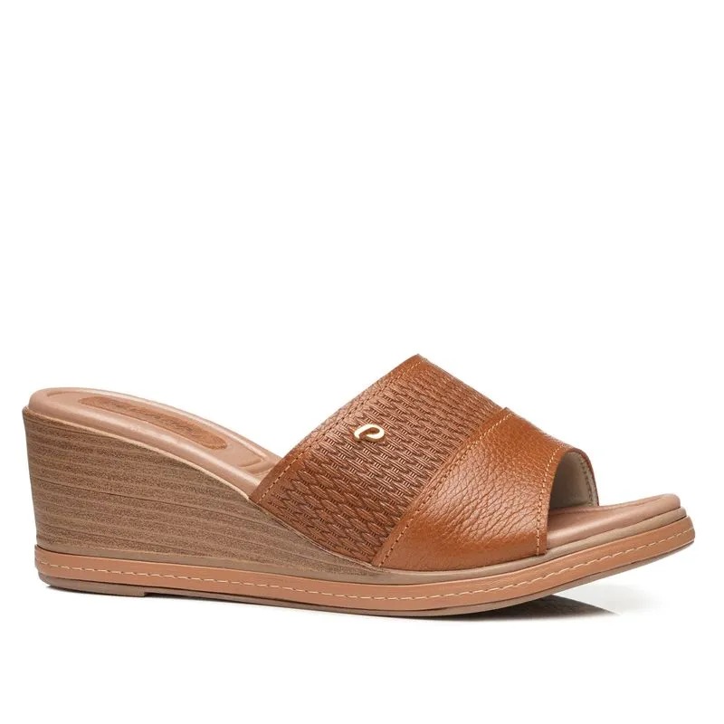 Tamanco Pegada Feminino em Couro Camel 233951-03 36