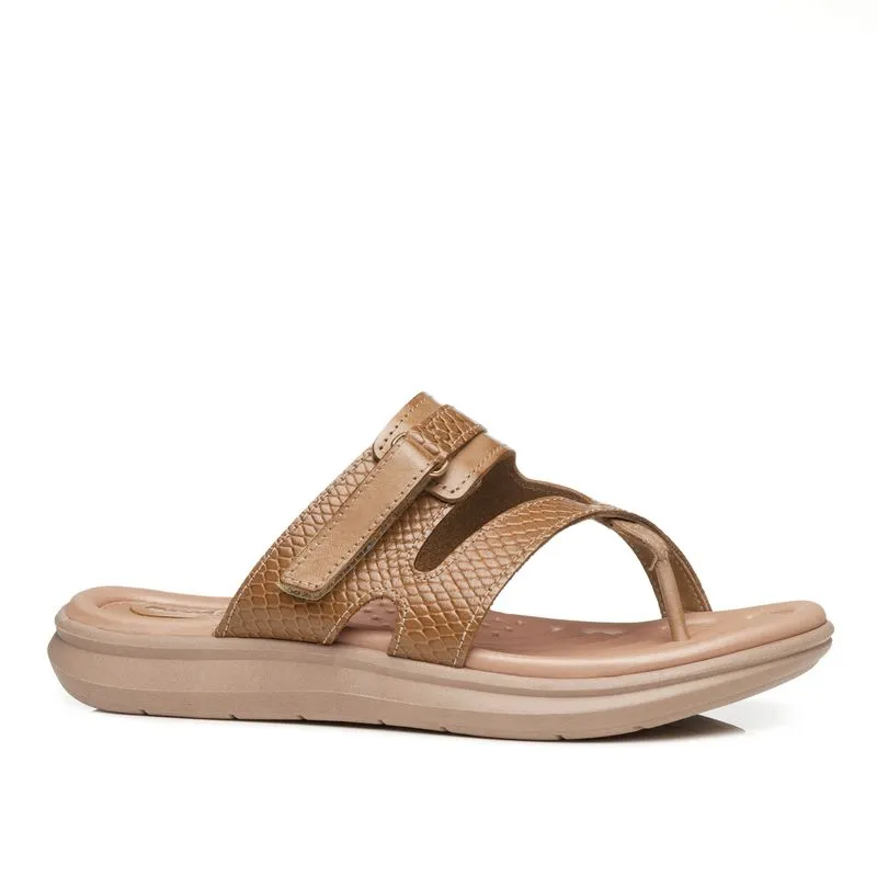 Chinelo Pegada Feminino em Couro Whisky 232856-03 38