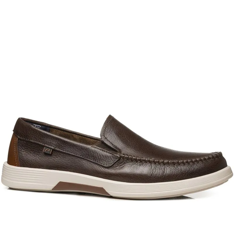 Mocassim Pegada Masculino em Couro Coffe 142304-03 39