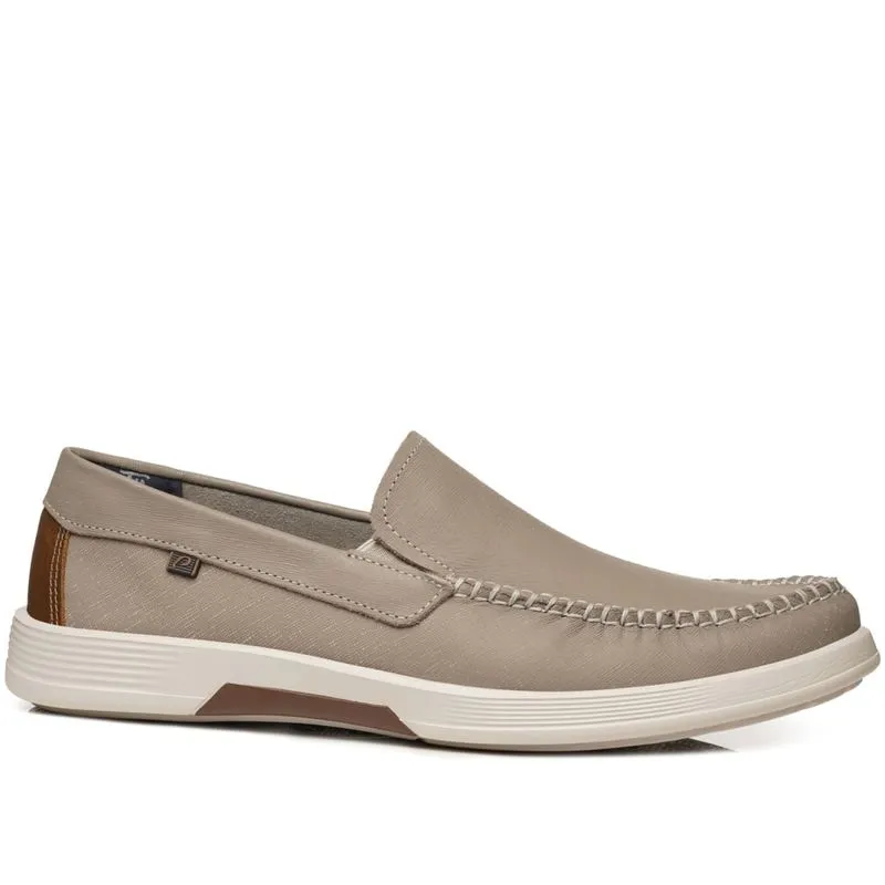 Mocassim Pegada Couro Legítimo Areia Masculino 39