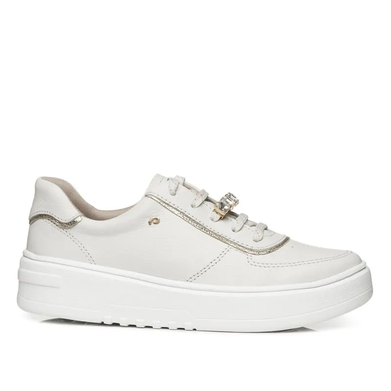 Tênis Pegada Feminino em Couro Milk 213107-03 35