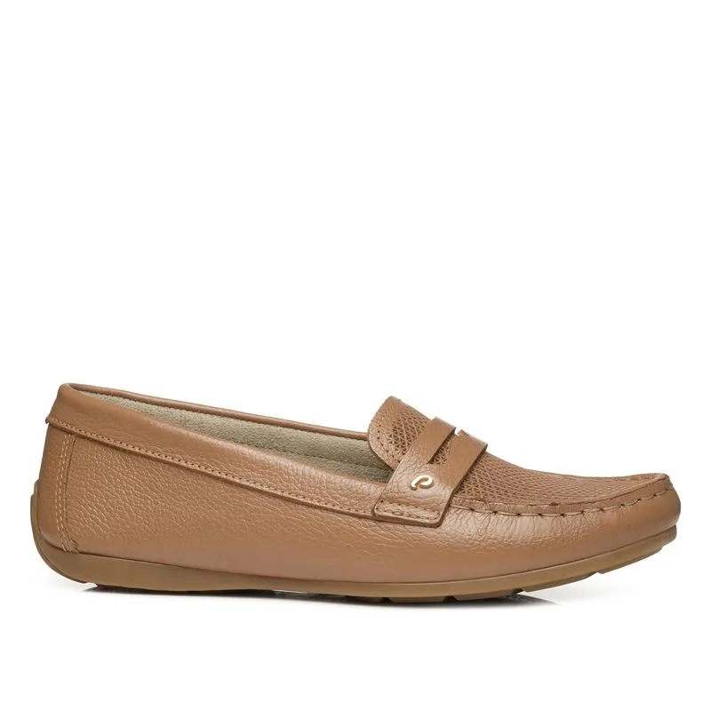 Mocassim Pegada Feminino em Couro Caramelo 249008-03 35
