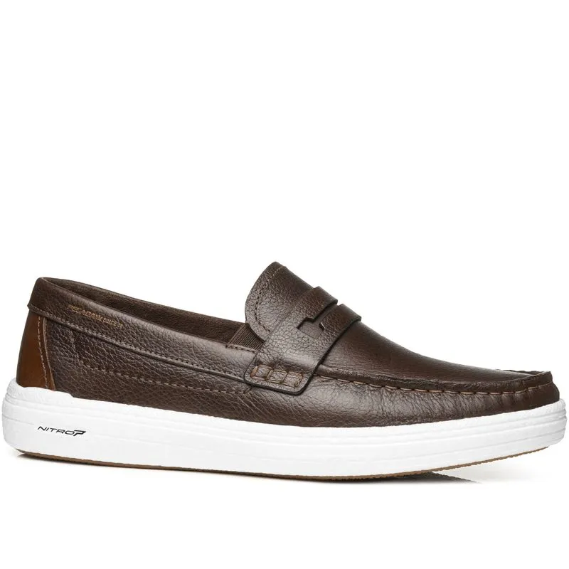 Mocassim Pegada Masculino em Couro Coffe 142102-03 40