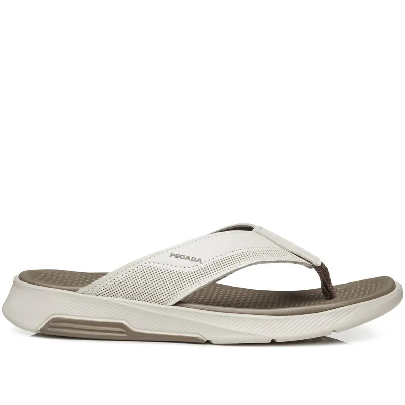 Chinelo Pegada Masculino em Couro Milk 134701-02 37