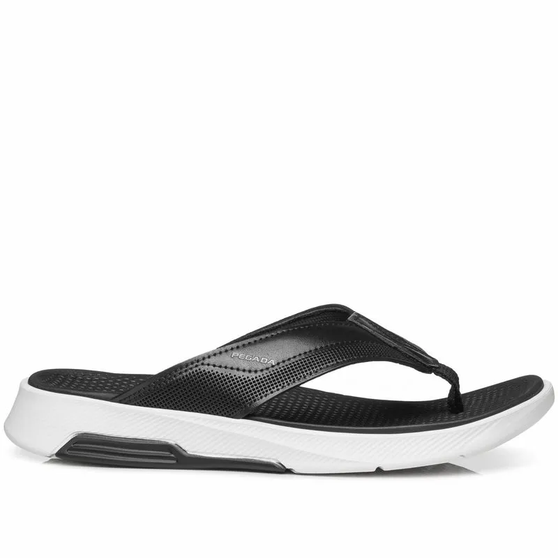 Chinelo Pegada Masculino em Couro Preto 134701-05 43