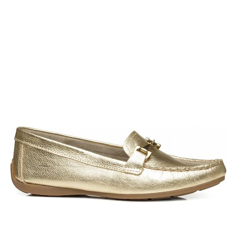 Mocassim Pegada Feminino em Couro Ouro 249007-04 39