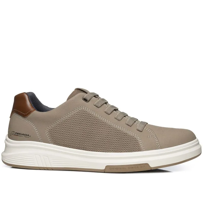 Tênis Casual Pegada Masculino em Couro Areia 112301-02 37