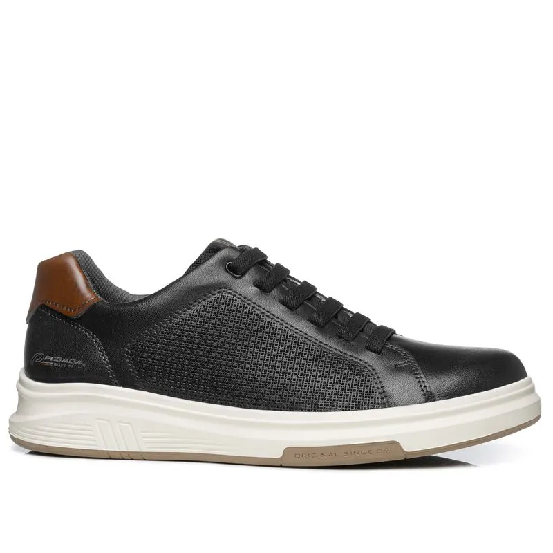 Tênis Casual Pegada Masculino em Couro Preto 112301-08 Tenis Casual Pegada Masculino em Couro Preto 112301-08 38