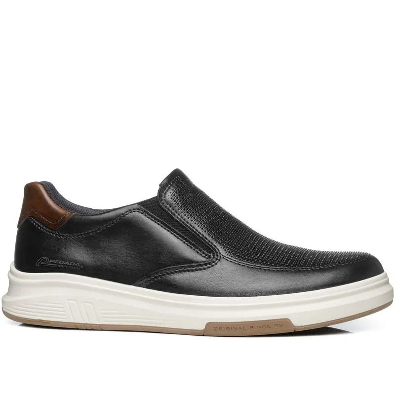 Tênis Casual Pegada Masculino em Couro Preto 112303-07 42