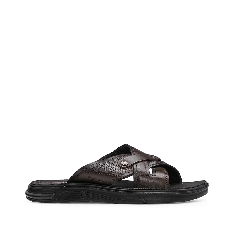 Chinelo Casual Homem Pele Castanho 45