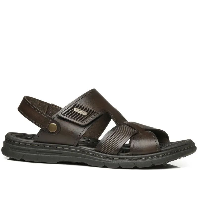 Sandália Pegada Masculina em Couro Cravo 134204-02 41
