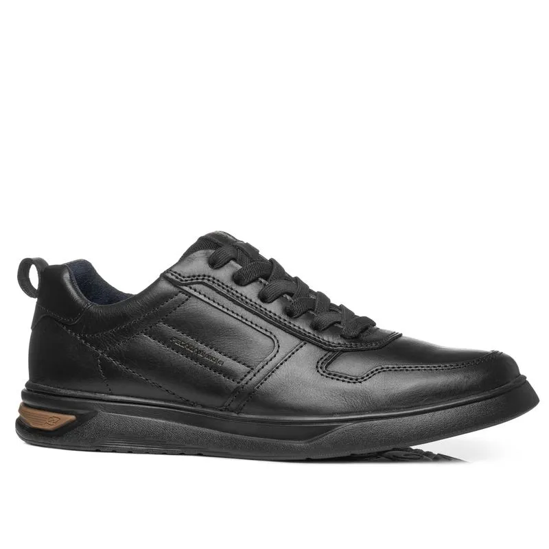 Tênis Casual Pegada Masculino em Couro Preto 112401-05 37