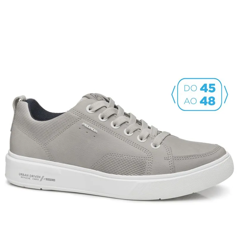 Tênis Casual Pegada Masculino Plus Size em Couro Silver 511902-09 Tenis Casual Pegada Masculino Plus Size em Couro Silver 511902-09 45
