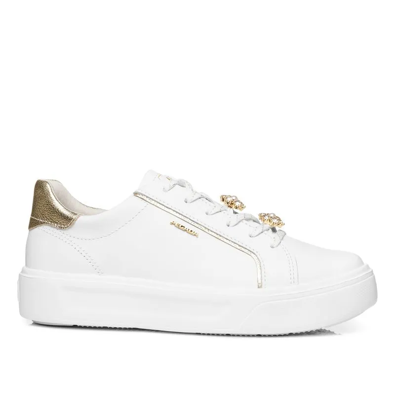Tênis Pegada Feminino em Couro Branco 211221-01 36
