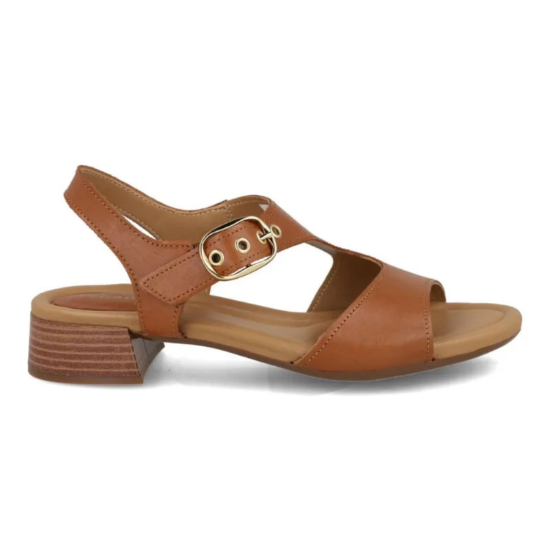 Sandália Pegada Salto Baixo Feminina Marrom 38