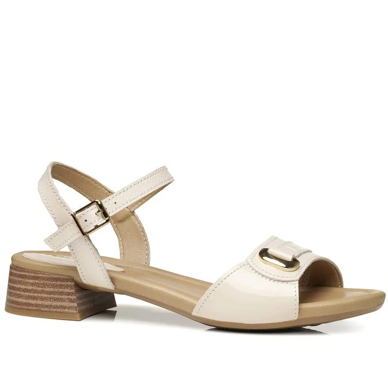 Sandália Pegada Feminina em Couro Off White 234607-01 37
