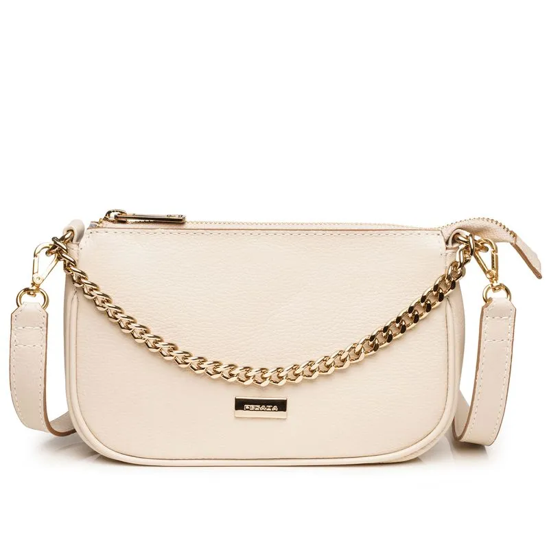 Bolsa Pegada Feminina Tiracolo em Couro Off White BO210009-03