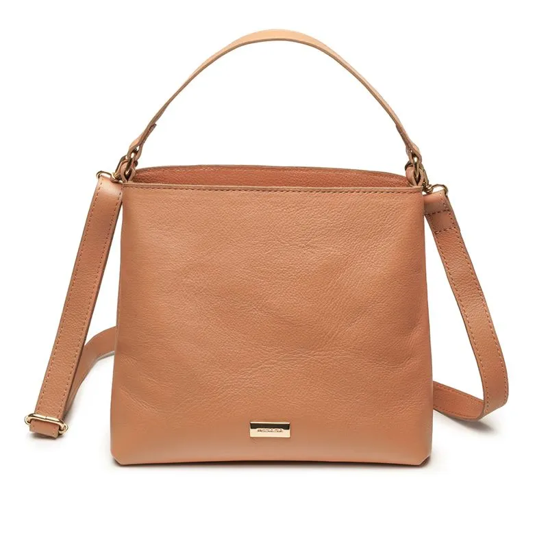 Bolsa Pegada Feminina Tote em Couro Caramelo BO210011-02