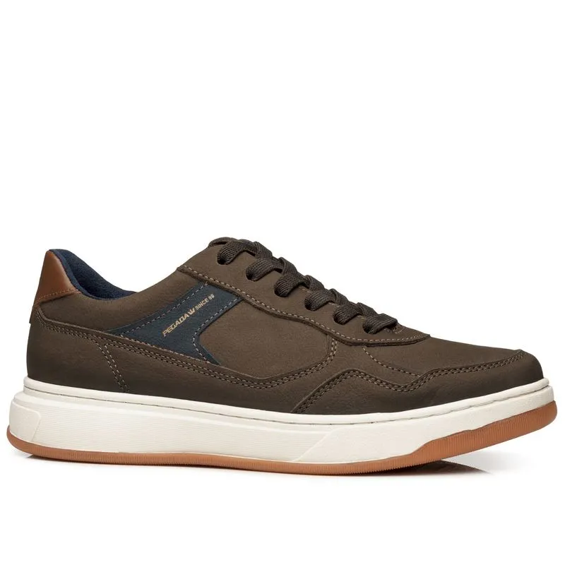 Tênis Casual Pegada Masculino em Couro Chocolate 111707-09 43