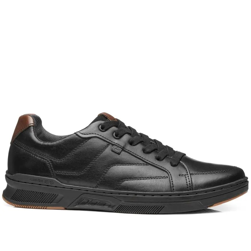 Sapatênis Pegada Masculino em Couro Preto 110607-06 43