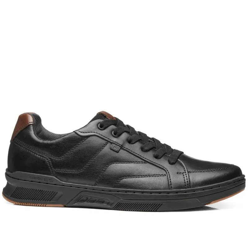 Sapatênis Pegada Masculino em Couro Preto 110607-06 44