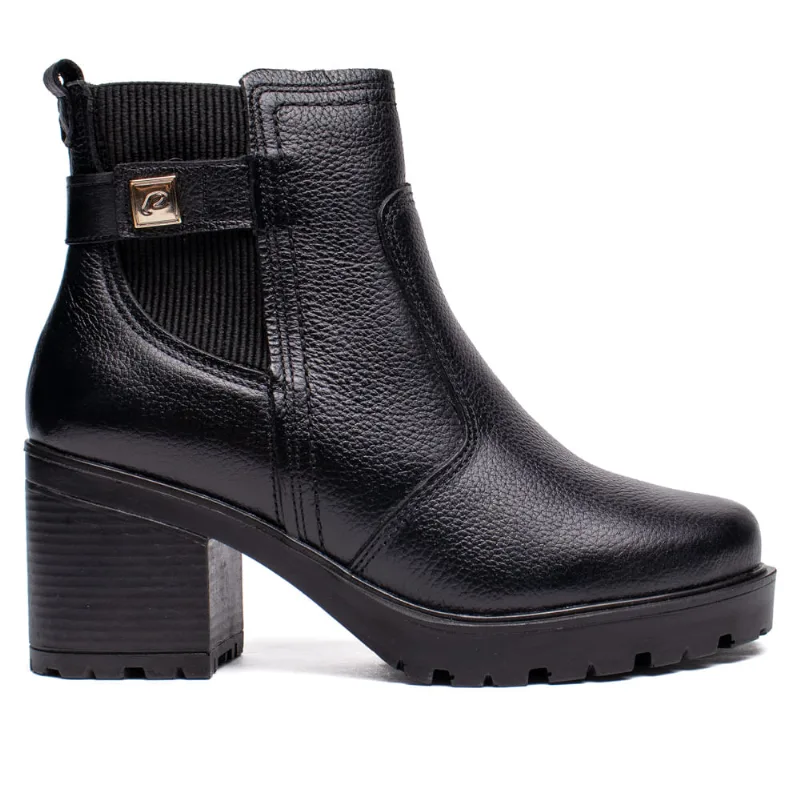Bota Feminina Pegada Salto Bloco Elástico Preto - 39