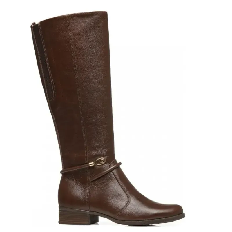 Bota Pegada Montaria Couro Feminina Pinhão 33