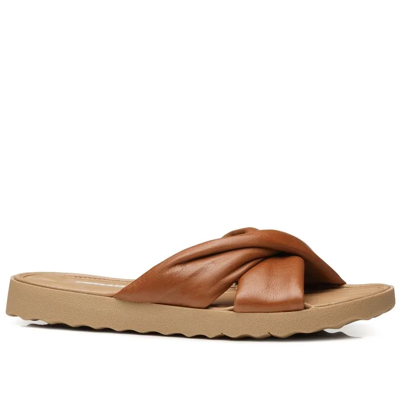 Chinelo Pegada Feminino em Couro Pinhão 231403-03 39