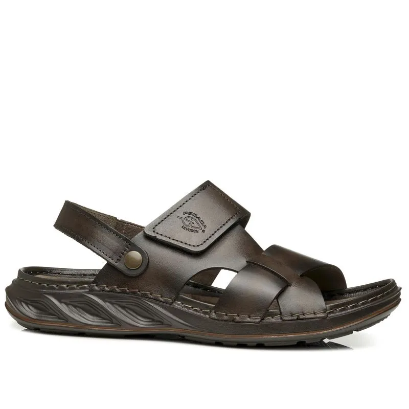 Sandália Pegada Masculina em Couro Cravo 134107-02 42