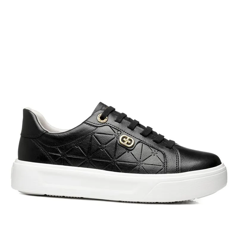 Tênis Pegada Feminino em Couro Preto 211227-03 34