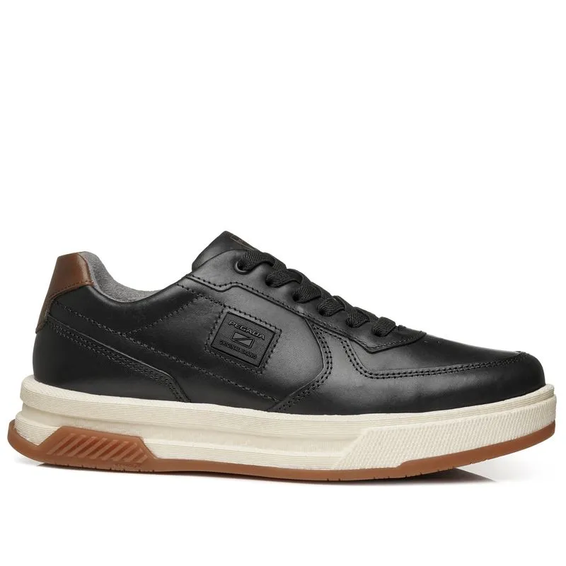 Tênis Casual Pegada Masculino em Couro Preto 112704-05 39