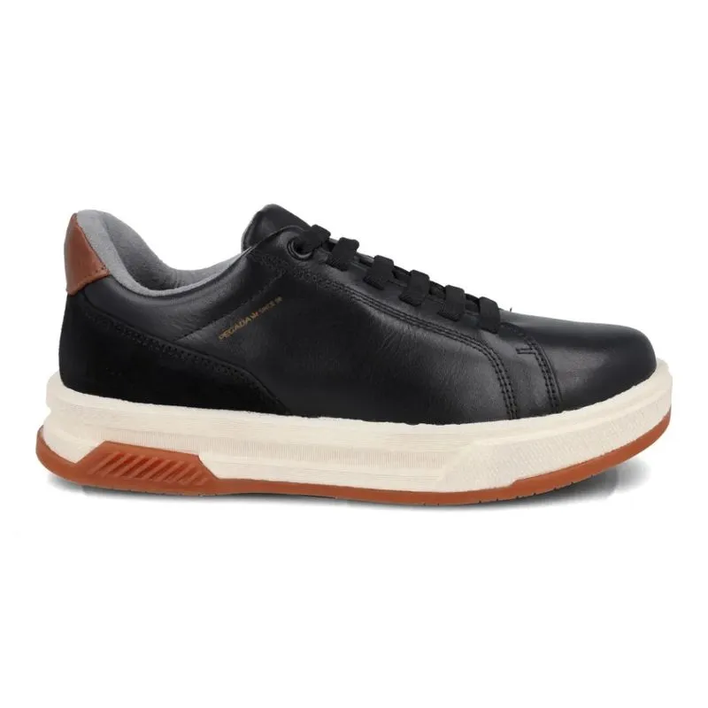 Tênis Casual Pegada Masculino Preto Couro 42