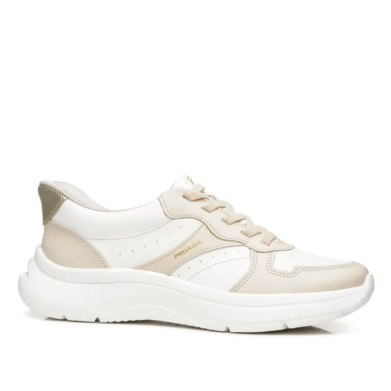 Tênis Casual Pegada Feminino em Couro Branco 211403-02 40