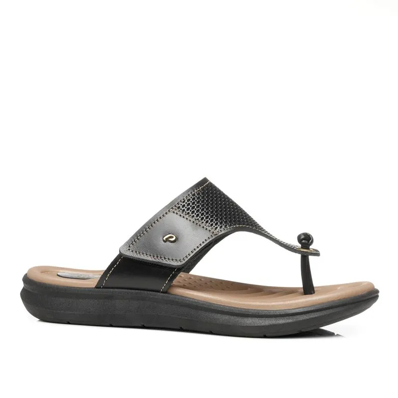 Chinelo Pegada Feminino em Couro Preto 232821-06 Sandália Pegada Feminino em Couro Preto 232821-06 36
