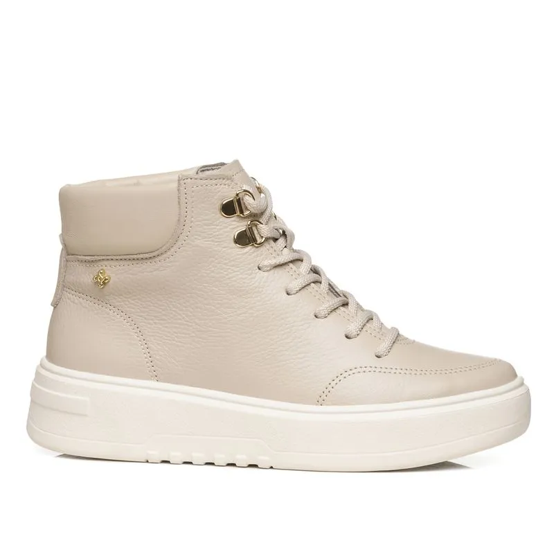 Tênis Pegada Feminino em Couro Off White 213113-01 33