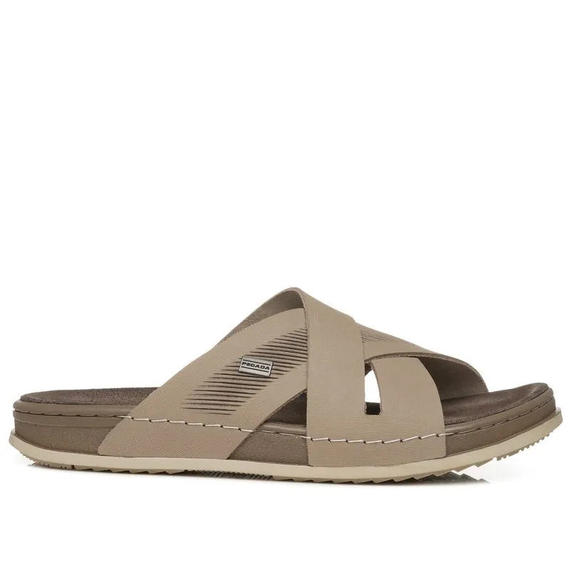 Chinelo Pegada Masculino em Couro Areia 134803-04 39