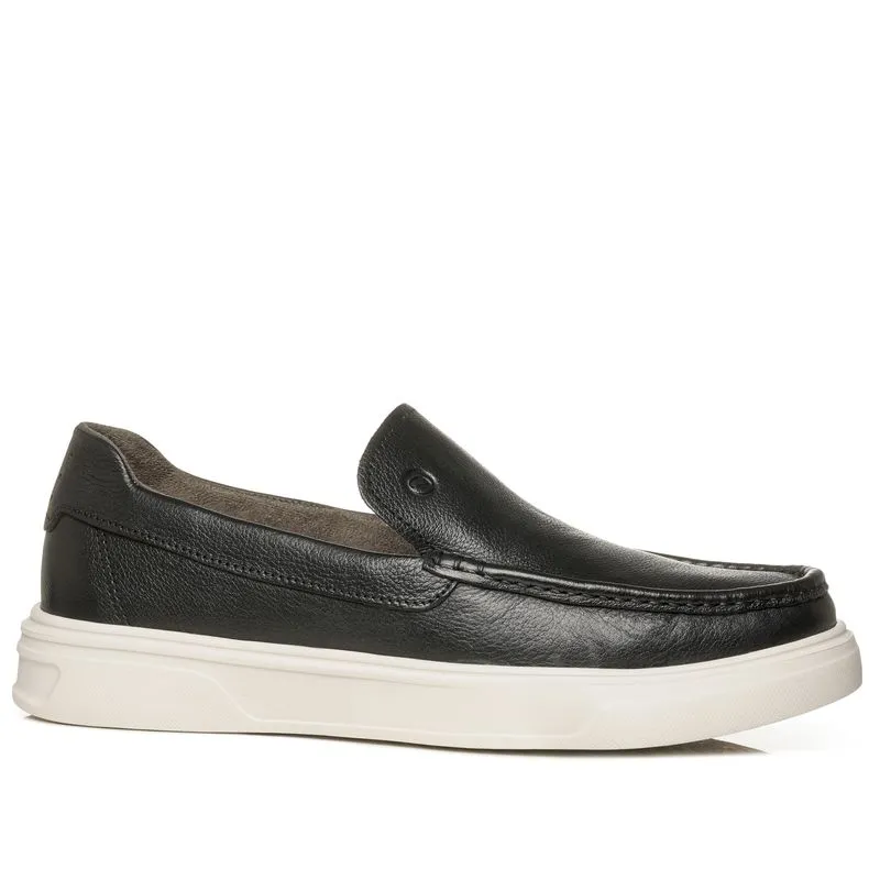 Mocassim Pegada Masculino em Couro Preto 140201-01 39