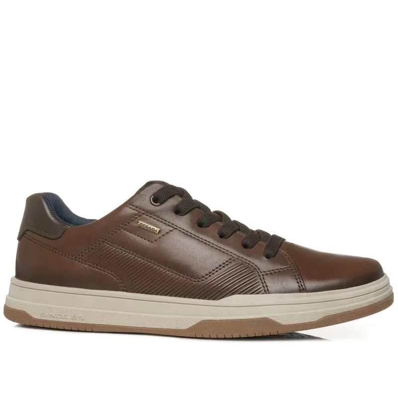 Tênis Casual Pegada Masculino em Couro Pinhão 115103-03 42