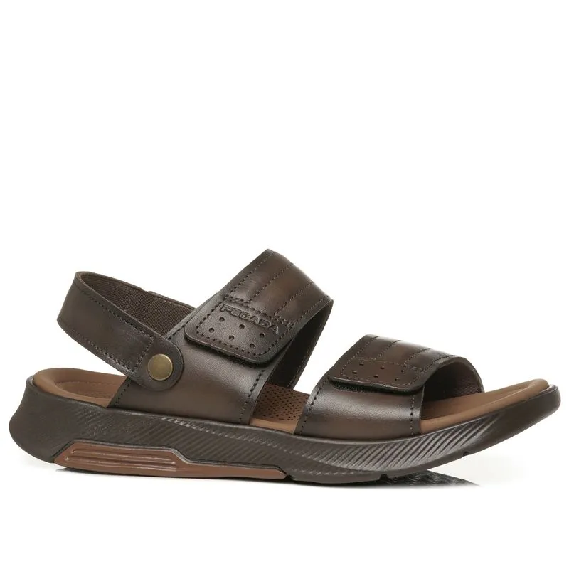 Sandália Pegada Masculina em Couro Cravo 134751-05 44