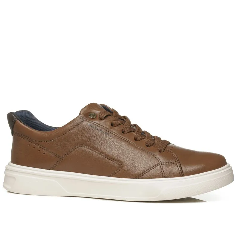 Tênis Casual Pegada Masculino em Couro Pinhão 112951-03 40