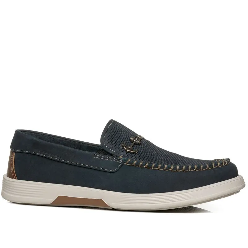 Mocassim Pegada Masculino em Couro Marinho 142305-07 43